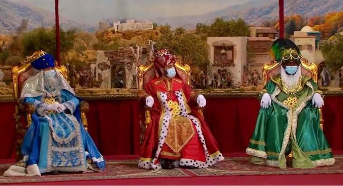 Archivo - Los Reyes Magos visitan el Ayuntamiento de Valncia