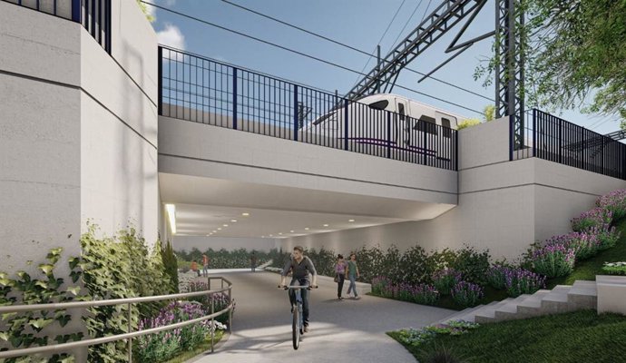 Simulación del proyecto del paso peatonal a la altura de la calle Padre Claret.