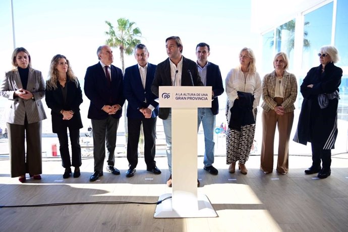 El secretario general del PP-A, Antonio Repullo, este miércoles en Cádiz ante el Comité Ejecutivo provincial.