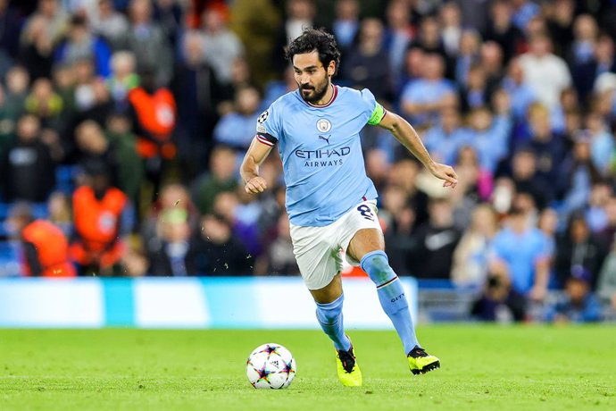 Archivo - Ilkay Gundogan (8) of Manchester City during the Champions League match between Manchester City and Borussia Dortmund at the Etihad Stadium, Manchester, England on 14 September 2022. Photo Nigel Keene/ ProSportsImages / DPPI