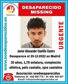 Buscan desde hace una semana a un hombre de 30 años desaparecido en Madrid