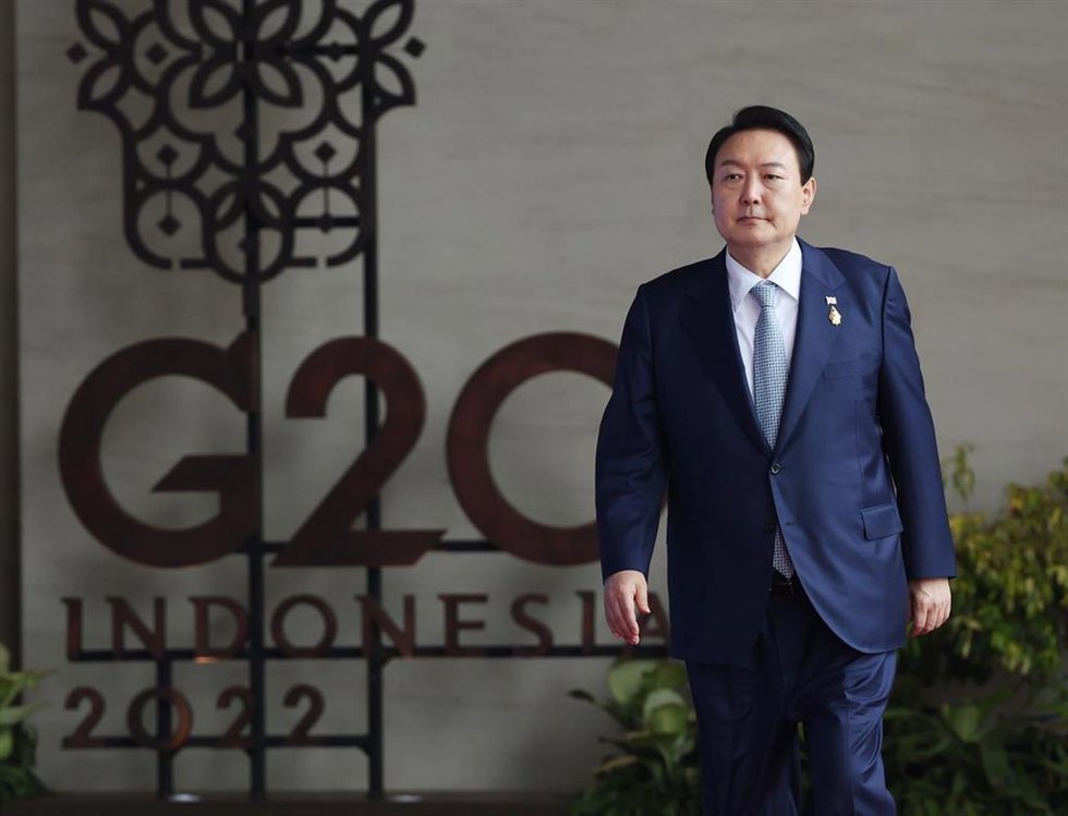 Archivo - El presidente de Corea del Sur, Yoon Suk Yeol, en la cumbre del G20 en Indonesia