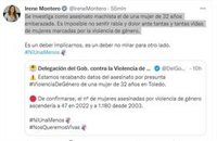 Irene Montero dice sentir "rabia y dolor" ante "tantas vidas de mujeres marcadas por la violencia de género"