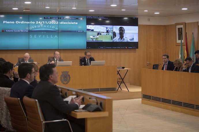 Archivo - Imagen de archivo del pleno de la Diputación de Sevilla