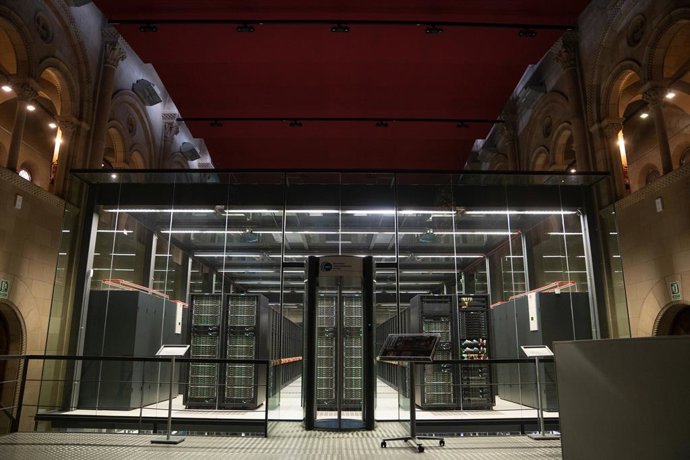 Entrada de la sede del Barcelona Computing Center donde se ha anunciado un acuerdo que culmina el proyecto AINA hasta 2026, a 19 de diciembre de 2022, en Barcelona, Catalunya (España). AINA es un proyecto impulsado por el Departamento de Políticas Digit