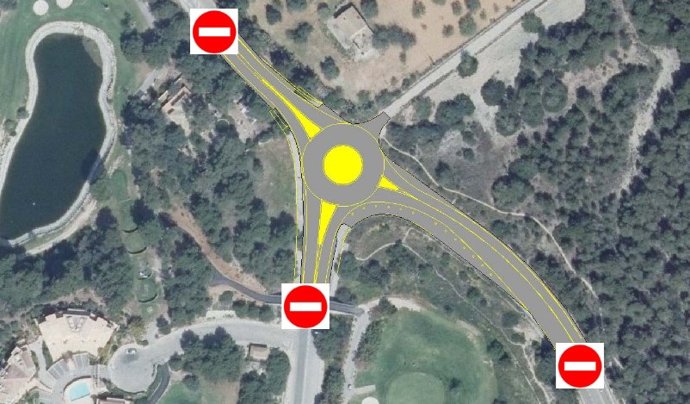 Cortes de tráfico por las obras de la rotonda de Camp de Mar.