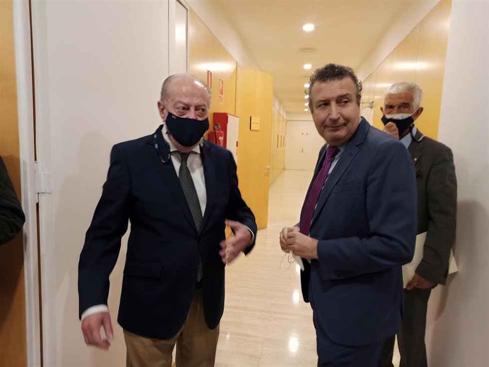 Archivo - Fernando Rodríguez Villalobos y Javier Fernández en la Diputación