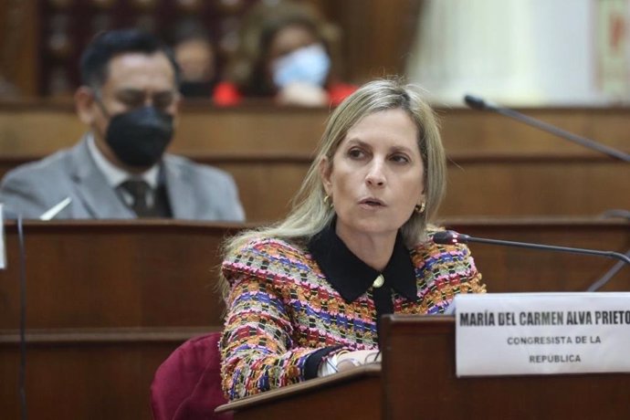 Archivo - La expresidenta del Congreso de Perú María del Carmen Alva.
