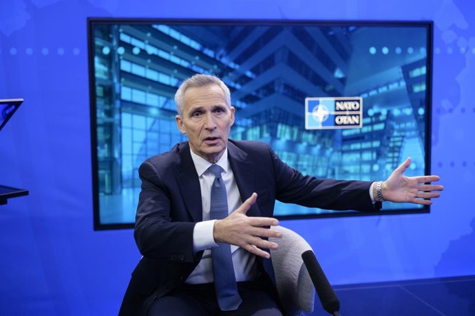 16 December 2022, Belgium, Brussels: NATO Secretary General Jens Stoltenberg speaks in an interview with Deutsche Presse-Agentur (dpa) at NATO headquarters. Photo: Thierry Monasse/dpa