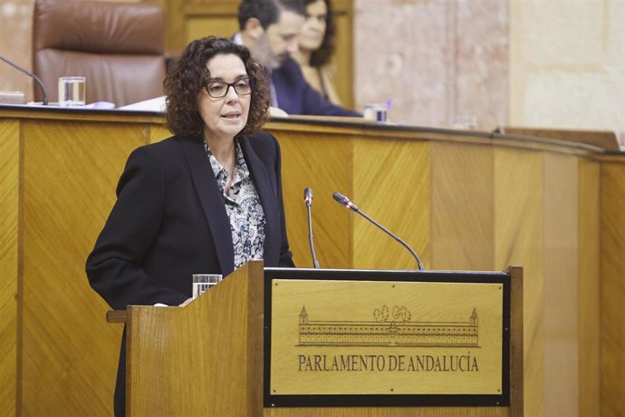 La diputada del Grupo Parlamentario Socialista, Susana Rivas, en una foto de archivo en el Parlamento andaluz.