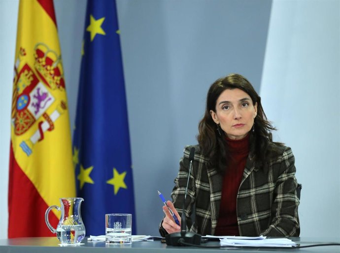 La ministra de Justicia, Pilar Llop, durante la rueda de prensa tras la reunión del Consejo de Ministros en Moncloa