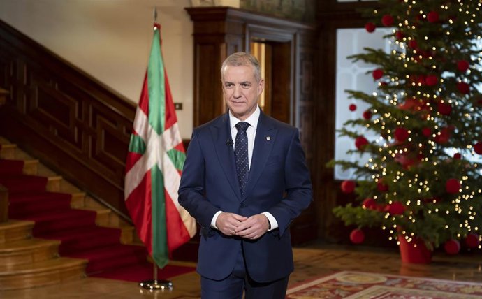 El Lehendakari, Iñigo Urkullu, ofrece su discurso de fin de año.