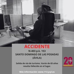 Gráfico elaborado por el 112 con datos del accidente mortal en Santo Domingo de las Posadas (Ávila)