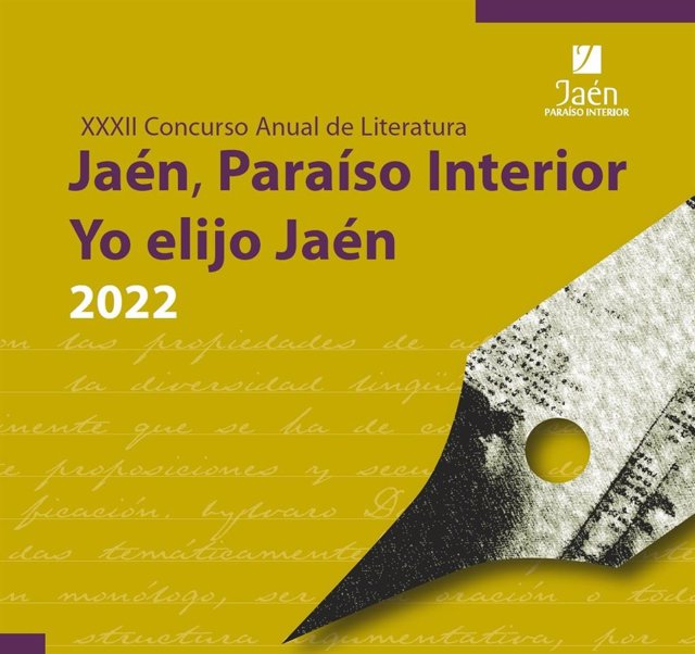 Cartel anunciador de la última edición del Concurso Anual de Literatura 'Jaén, paraíso interior. Yo elijo Jaén 2022'.