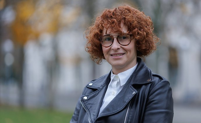 Rosa Ana Pérez Herrera, en la UPNA.