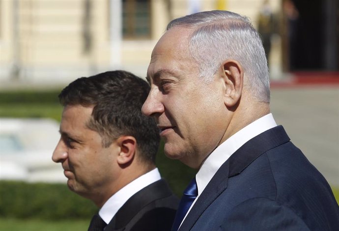 Archivo - Volodimir Zelenski y Benjamin Netanyahu