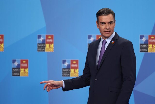 Archivo - El presidente del Gobierno de España, Pedro Sánchez, a su llegada a una rueda de prensa en la segunda y última jornada de la Cumbre de la OTAN 2022