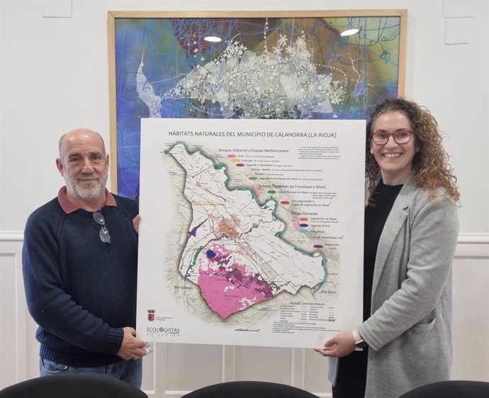 Mapa topográfico educativo sobre habitats naturales de Calahorra