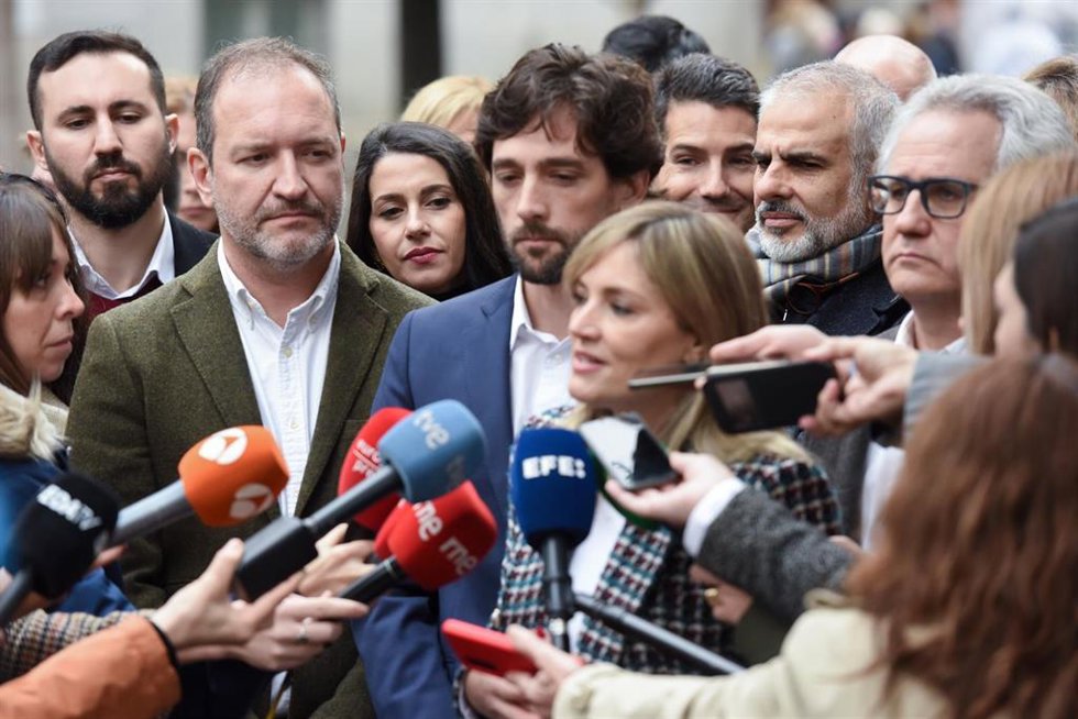 La coordinadora autonómica de Ciudadanos Patricia Guasp a su llegada a la presentación de la candidatura a las Primarias de Ciudadanos (Cs) ante la VI Asamblea General del partido, en la Plaza de las Cortes, a 23 de diciembre de 2022, en Madrid (España).