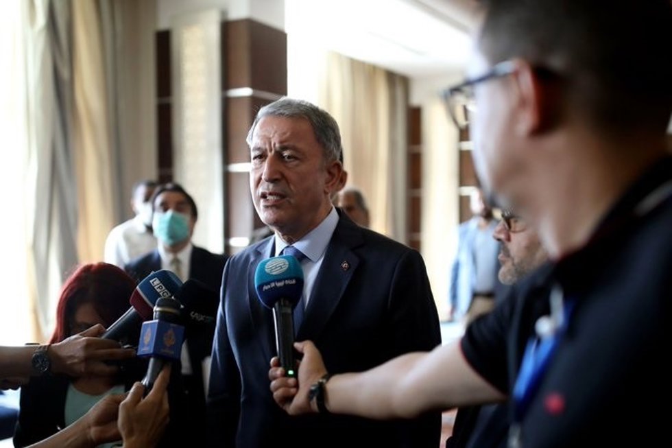 Archivo - El ministro de Defensa de Turquía, Hulusi Akar