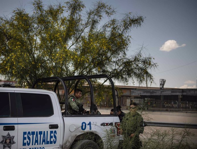 Policía mexicana en Ciudad Juárez, México