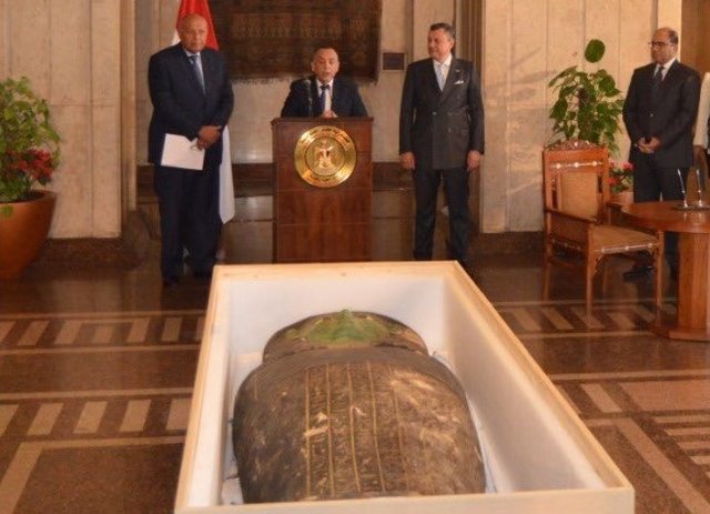 Devolución del Sarcófago Verde de EEUU a Egipto
