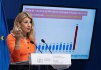 Díaz considera las cifras de 2022 "muy positivas": "Las medidas de protección laboral están funcionando"