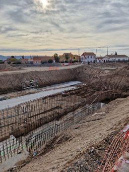 Avanzan a buen ritmo las obras del tramo 1 de la Ronda Central de Lorca con el inicio de las rampas de acceso del paso inferior