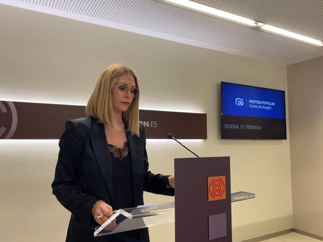 La diputada del grupo parlamentario del PP en las Cortes de Aragón, Cristina Saínz
