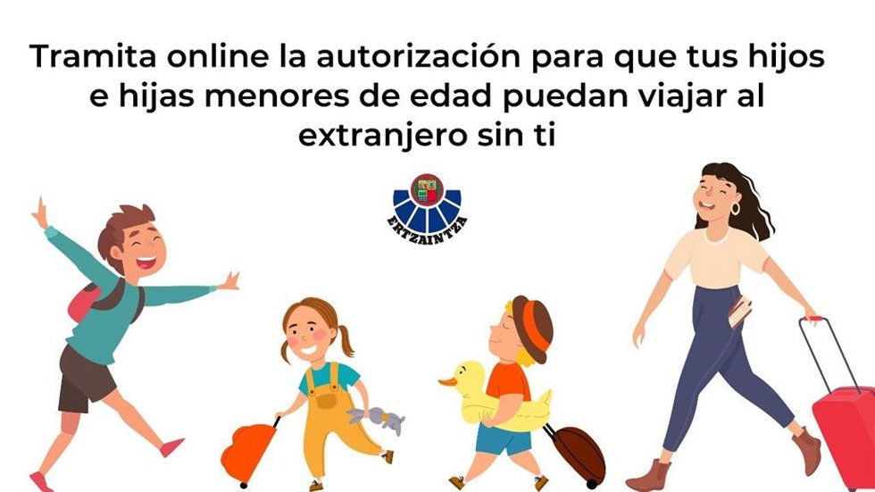 Cartel de tramitación para que menores viajen al extranjero