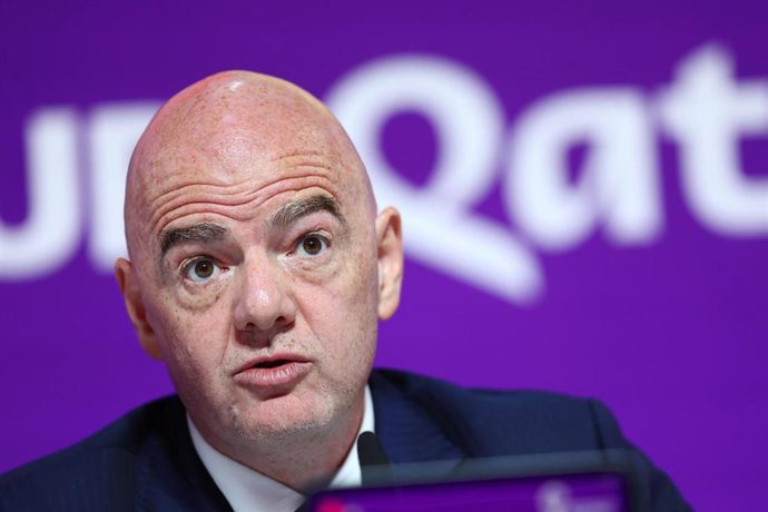 16 December 2022, Qatar, Doha: FIFA President Gianni Infantino speaks at a press conference. Photo: Tom Weller/dpa