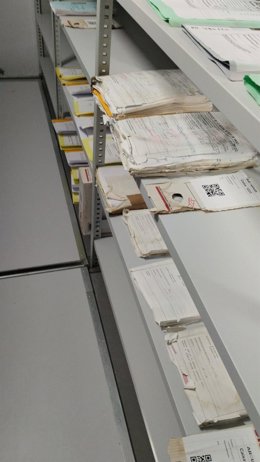 Expedientes de la Ciudad de la Justicia de Vigo dañados por una filtración de agua