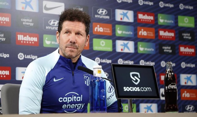 El entrenador del Atlético de Madrid, Diego Pablo Simeone