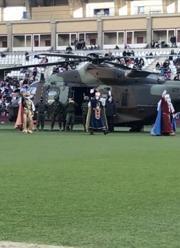 Archivo - Sus Majestades los Reyes Magos a su llegada a Las Gaunas