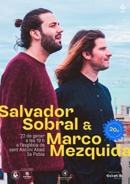 Cartel del concierto de Salvador Sobral y Marco Mezquida en Sa Pobla.