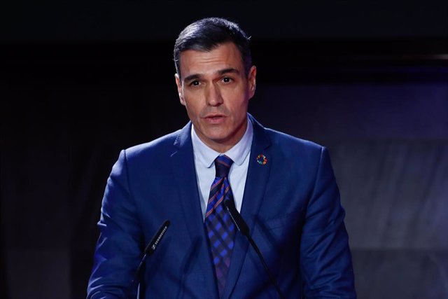 Pedro Sanchez, President of the Government of Spain, attends during the COE (Spanish Olympic Committee) 2022 Awards Ceremony at COE at COE Official Headquarters on December 21, 2022 in Madrid, Spain.