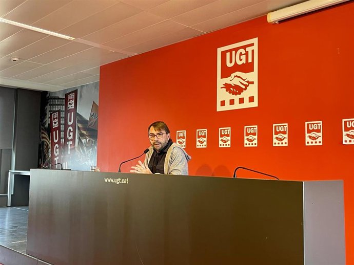 El secretario general de UGT de Catalunya, Camil Ros, este miércoles