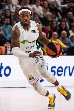 Kendrick Perry durante un partido del Unicaja en la Liga Endesa 2022-2023