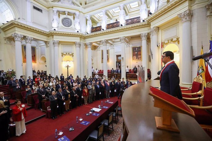 El presidente del Congreso de Perú, José Williams Zapata, en la conmemoración del 30 aniversario del Congreso Constituyente de 1993