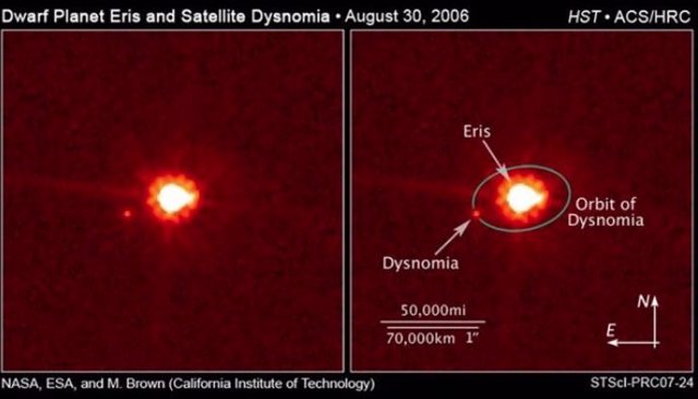 Archivo - Planeta enano Eris y su luna Dysnomia