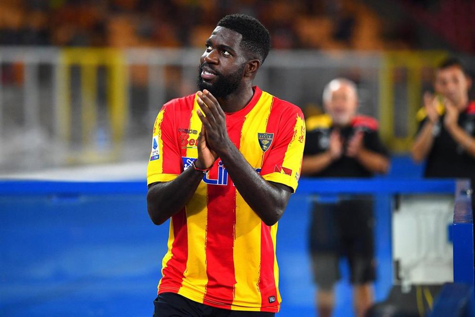 Archivo - El central francés Samuel Umtiti durante un partido del Lecce en la Serie A