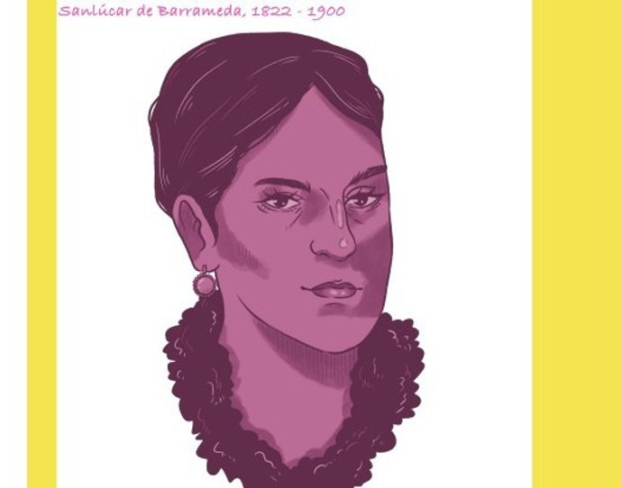 Dibujo de Leona de Mergelina y Gómez de Barreda, que ilustra el mes de enero de la agenda de 2023 de la Diputación de Cádiz