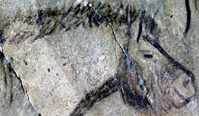 Dibujo de un caballo en una cueva de la Edad del Hielo