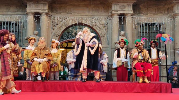 Imagen de los Reyes Magos en la Plaza Consistorial