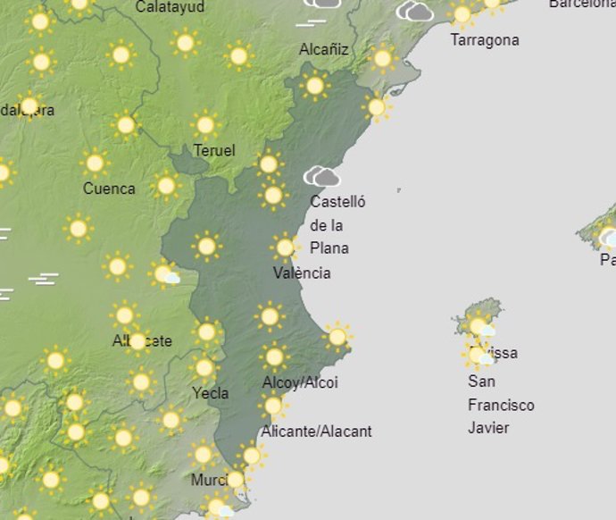 Predicción meteorológica del viernes 6 de enero