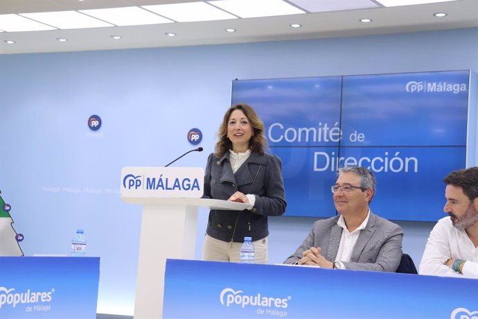 Patricia Navarro, presidenta del PP de Málaga, en un comité de dirección del partido