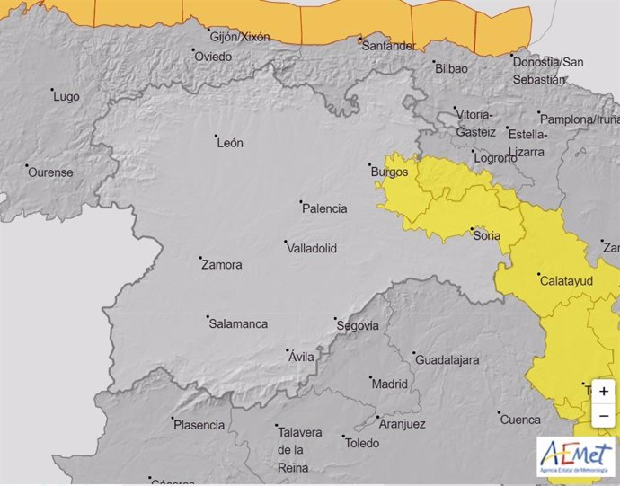 Burgos y Soria en nivel amarillo de alerta por rachas de viento este domingo