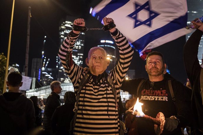 Manifestación contra el Gobierno de Netanyahu en Tel Aviv