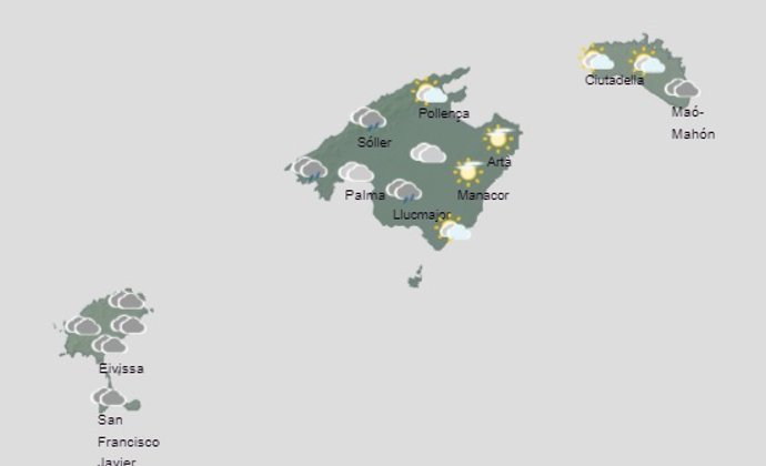 Predicción meteorológica para hoy domingo, 8 de enero, en Baleares.