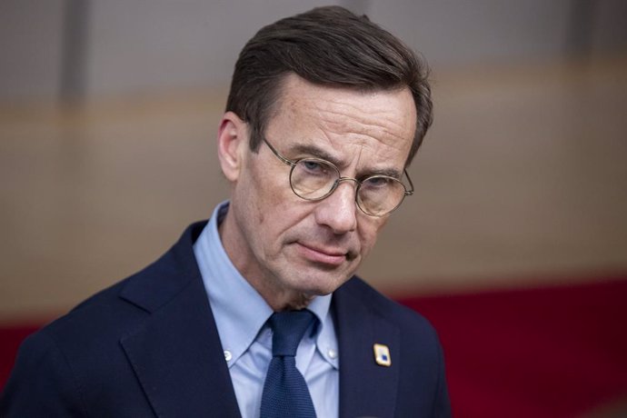 15 December 2022, Belgium, Brussels: Swedish Prime Minister Ulf Kristersson arrives for the EU leaders summit. Photo: Nicolas Maeterlinck/BELGA/dpa